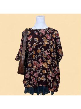 90s floral cottagecore whimsygoth top